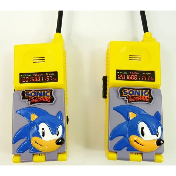 Rare Sonic the Hedgehog Flip Phone Walkie Talkies 1993 Sega Vintage Toy WORKS - Picture 3 of 15
